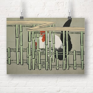 Kamisaka Sekka: Roosters. Japanese Fine Art Print/Poster