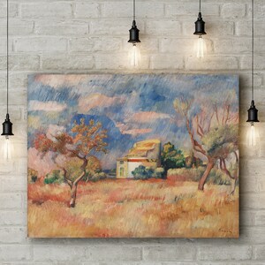 Landscape Canvas Art Print of Dovecote at Bellevue by Pierre-Auguste Renoir. (Large Size 30 x 20 Inches)