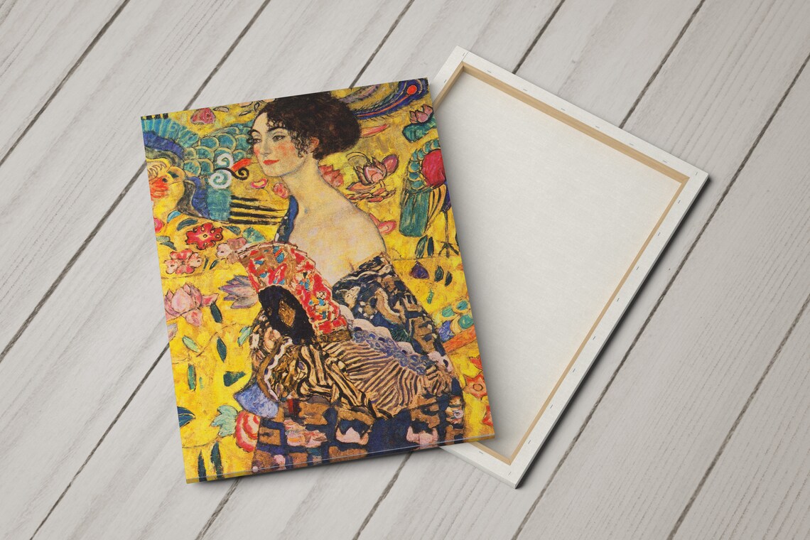 Canvas Art Print of Gustav Klimt: Lady With a Fan (detail). Large Size ...