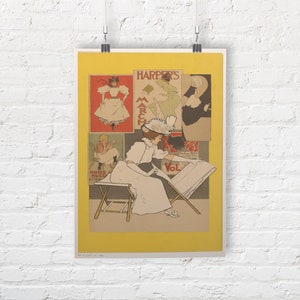 Woman with a Book in her Hands by Henriette Bressler. Fine Art Print/Poster