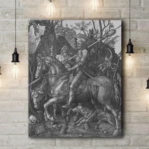 Premium Canvas Art Print van Albrecht Durer: Knight, Death and the Devil