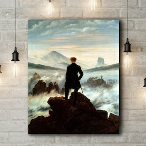 Premium Canvas Art Print of Caspar Friedrich: The Wanderer Above the Sea of Fog