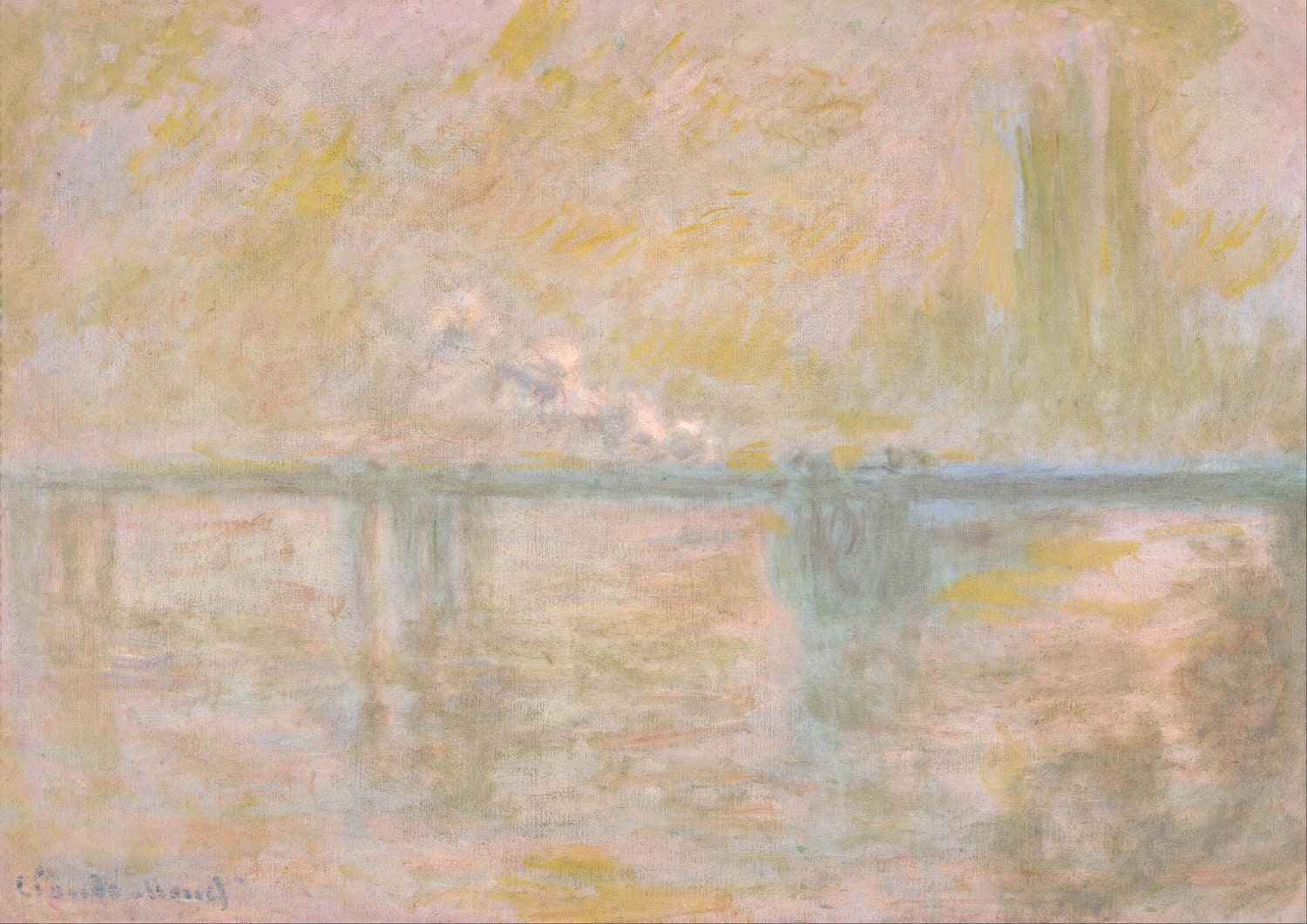 Claude Monet Charing Cross Bridge In London Fine Art Print Poster 004075