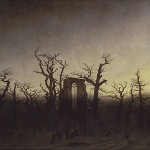 Caspar David Friedrich: Abbey Among Oak Trees (Abtei im Eichwald). Fine Art Print/Poster (003908)