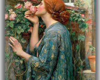 Canvas Art Print of Waterhouse: The Soul of the Rose.