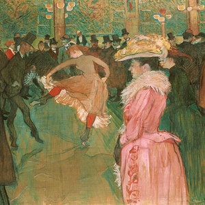 Henri de Toulouse-Lautrec: En el Moulin Rouge - La Danza. Impresión de Bellas Artes /Cartel. (002218)
