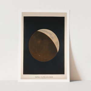 Premium Giclée Print of Etienne Leopold Trouvelot: Partial Eclipse of the Moon. Moon/Space Print.
