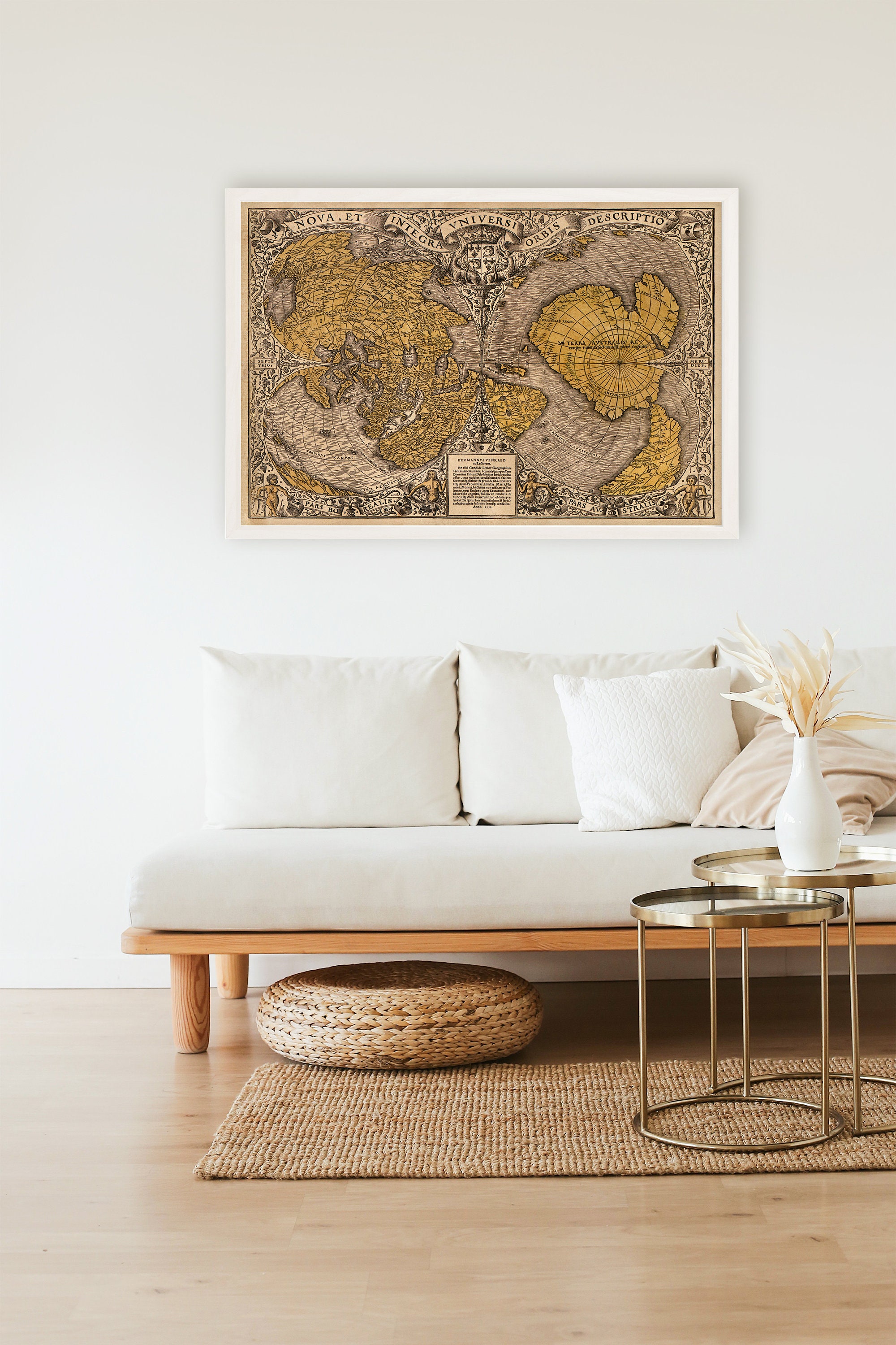 Vintage Map of Complate Map of the World . Fine Art - Etsy UK