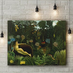 Premium Leinwand Kunstdruck von Henri Rousseau: Der Traum