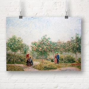 Vincent van Gogh: Garden with Courting Couples. Nature/Scenery Fine Art Print/Poster