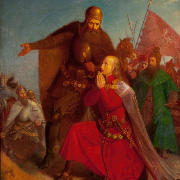Jan Matejko: Władysław Jagiełło and Vytautas Praying Before the Battle of Grunwald (1855). Fine Art Print/Poster
