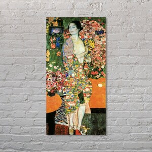 Moderne Canvas Art Print van Gustav Klimt: The Dancer. Groot formaat (30 x 12 inch)