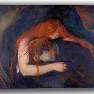 Canvas Art Print of Edvard Munch: Vampire. Large Size (30 x 20 Inches)