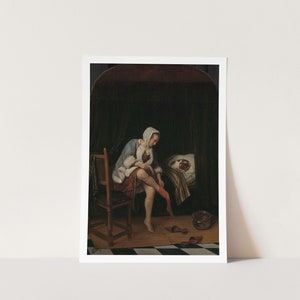Premium Giclée Print of Jan Steen: Woman at her Toilet. Museum Quality Print of Famous Painting.