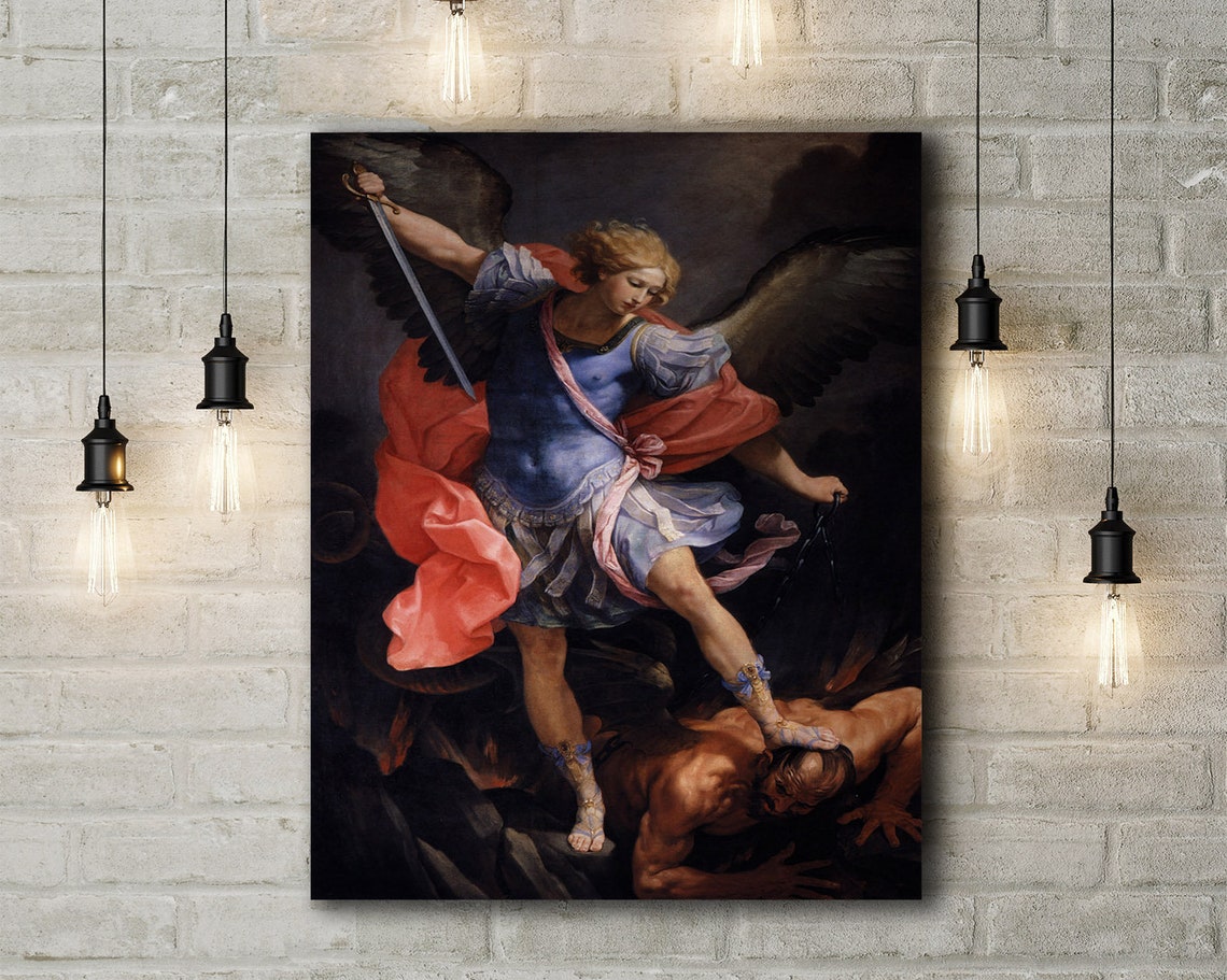 Canvas Art Print of Guido Reni: The Archangel Michael | Etsy