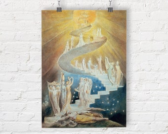 William Blake: Jacob's Ladder. Fine Art Print/Poster. (003578)
