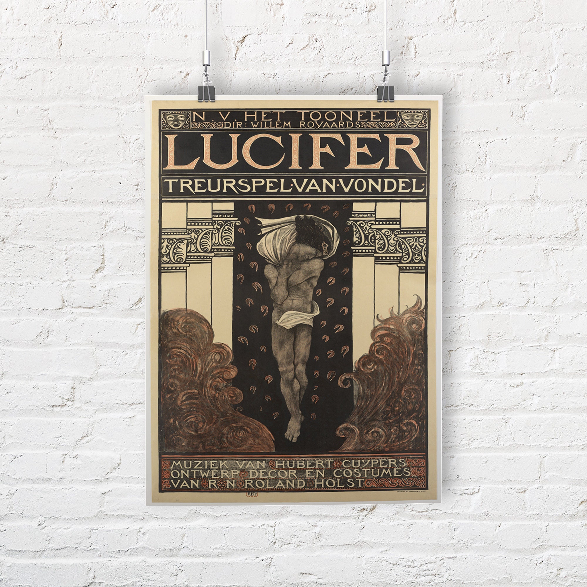 zuomo Fallen Angel Lucifer Vintage Print Poster, Satanic Decor Painting,  Goth Decoration, Witchcraft Wall Art Canvas Modular Pictures 60 x 90 cm, No  Frame : : Home & Kitchen