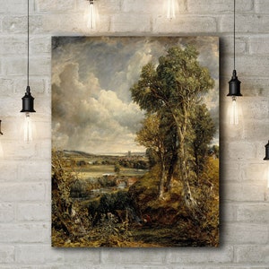Landschaft Leinwand Kunstdruck von John Constable: Das Tal von Dedham. Große Größe (30 x 20 Zoll)
