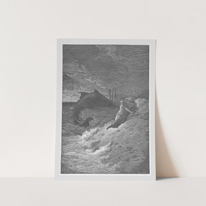 Premium Giclée Print of Gustave Dore: Jonah and the Whale. Museum Quality Print of Famous Painting.