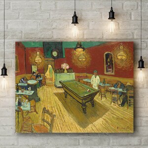 Canvas Art Print of Vincent Van Gogh: The Night Café. Large Size (30 x 20 Inches)