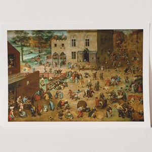 Premium Giclée Print of Pieter Bruegel the Elder: Children&#39;s Games. Museum Quality Print of Famous Painting.