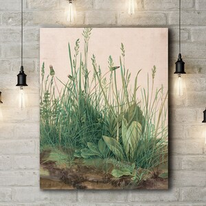 Landschaft Leinwand Kunstdruck von Albrecht Durer: Der große Rasen. Große Größe (30 x 20 Zoll)