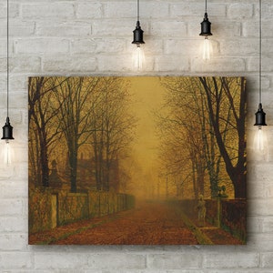 Premium Canvas Art Print of John Atkinson Grimshaw: Evening Glow