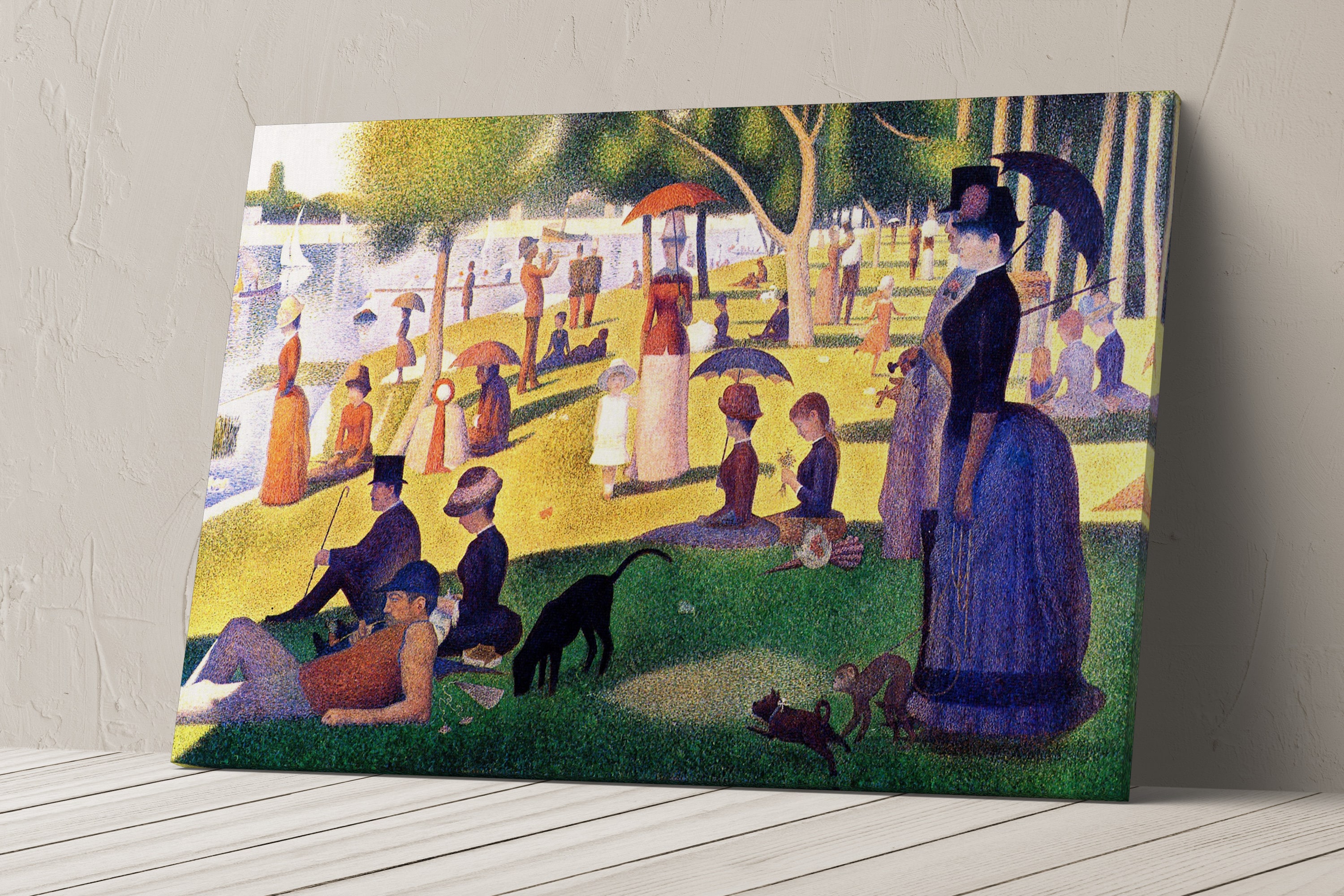 Canvas Art Print of Seurat: Sunday Afternoon. Large Size (30 X 20