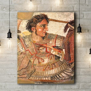 Canvas Art Print of Battle Of Issus Mosaic; Alexander het Grote Mozaïek.
