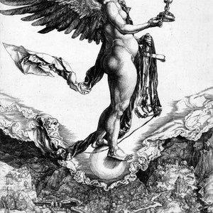 Albrecht Durer: Nemesis (The Great Fortune). Fine Art Print/Poster. (001922)