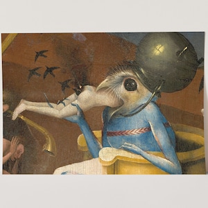 Premium Giclée Print von Hieronymus Bosch: Detail aus dem Garten der irdischen Freuden - Vogelkopf Monster. Museum Qualität Malerei.