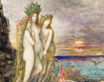 Gustave Moreau: The Sirens (1882). Fine Art Print/Poster