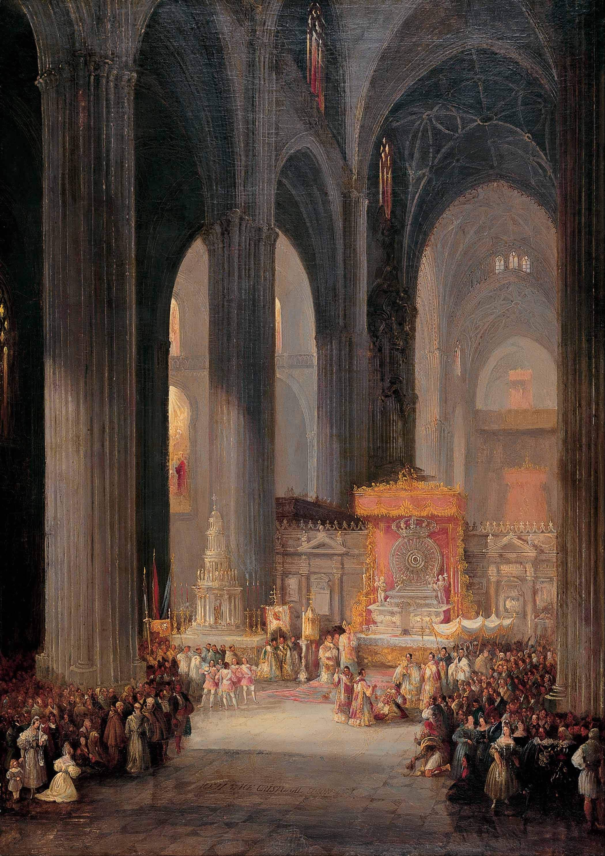 Genaro Pérez Villaamil: the Corpus Christi Procession Inside