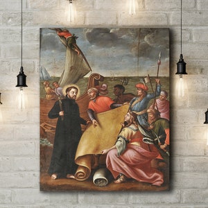 Toile Art Print de Saint Francis Xavier Inspecter la carte à ses missions