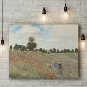 Leinwand Kunstdruck von Claude Monet: Wilde Mohnblumen in der Nähe von Argenteuil.