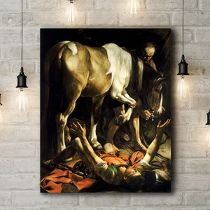 Premium Canvas Art Print of Caravaggio: The Conversion of Saint Paul