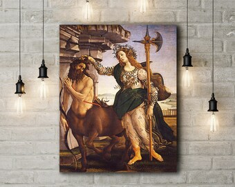 Premium Canvas Art Print of  Sandro Botticelli: Pallas and the Centaur