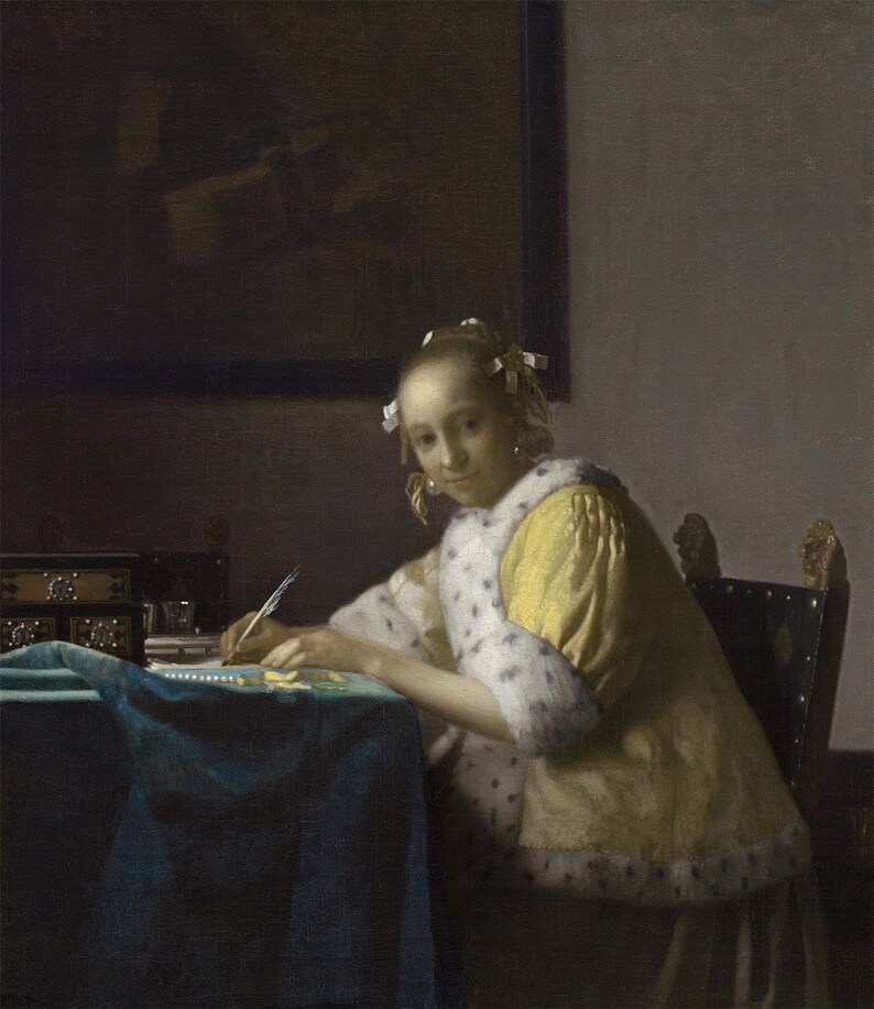 Johannes Vermeer A Lady Writing. Fine Art Print/poster. Etsy