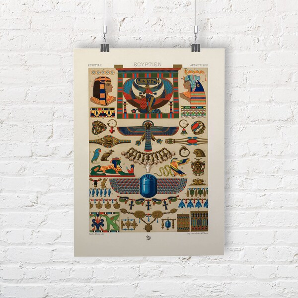 Albert Racinet: Egyptian Pattern from L'ornament Polychrome. Fine Art Print/Poster