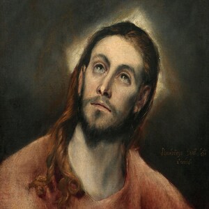 El Greco: Cristo em Oração. Impressão/Pôster de Belas Artes. (002038)