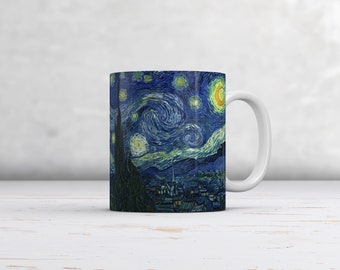 Vincent Van Gogh : Nuit étoilée. Fine Art Mug/Cup. Café cadeau idéal/tasse de thé