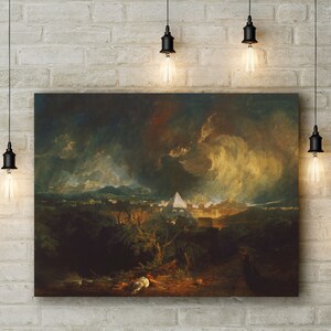 Landschaft Leinwand Kunstdruck von Joseph Mallord William Turner: Die fünfte Pest von Ägypten.