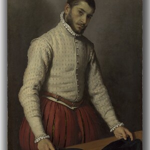 Canvas Art Print of Giovanni Battista Moroni: The Tailor. Large Size (30 x 20 Inches)