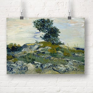 Vincent van Gogh: Rocks with Oak Tree. Fine Art Print/Poster