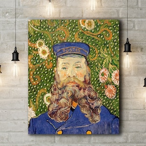 Impresión de arte de lienzo premium de Vincent Van Gogh: Retrato del cartero Joseph Roulin