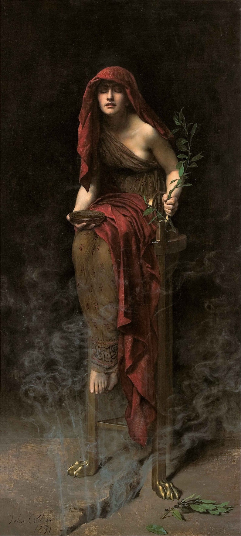 John Collier Priestess of Delphi. Fine Art Print/poster Etsy