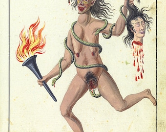 Occult Art: Fury of Hell (Compendium Rarissimum, c. 1775). Fine Art Print/Poster. (004779)