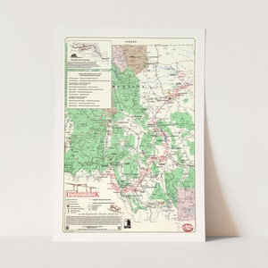 Impressão giclée premium do mapa de Lewis e Clark nas montanhas rochosas. Impressão de mapa vintage.