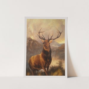 Premium Giclée print van Sir Edwin Landseer: de monarch van de Glen. Museumkwaliteit afdruk van beroemd schilderij.