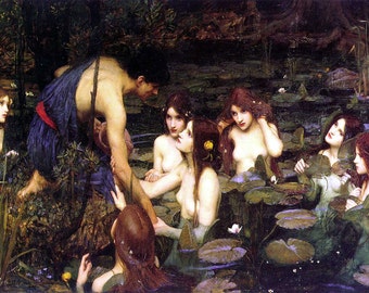 John William Waterhouse: Hylas and the Nymphs. Fine Art Print/Poster (00109)